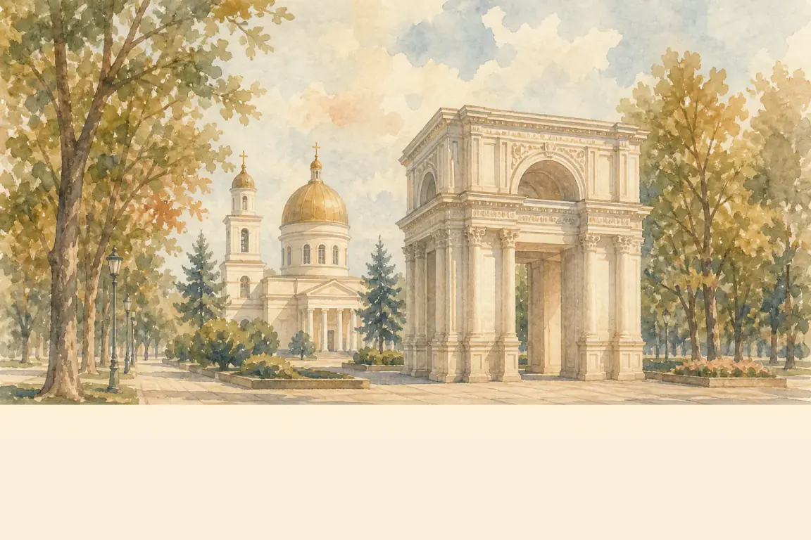 Watercolour illustration of Chisinau