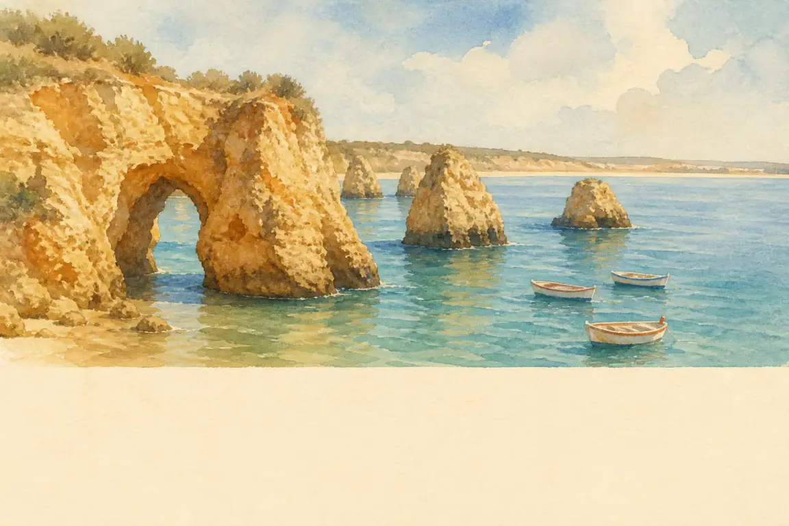 Watercolour illustration of Faro (Algarve)