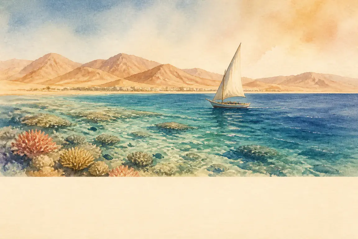 Watercolour illustration of Hurghada