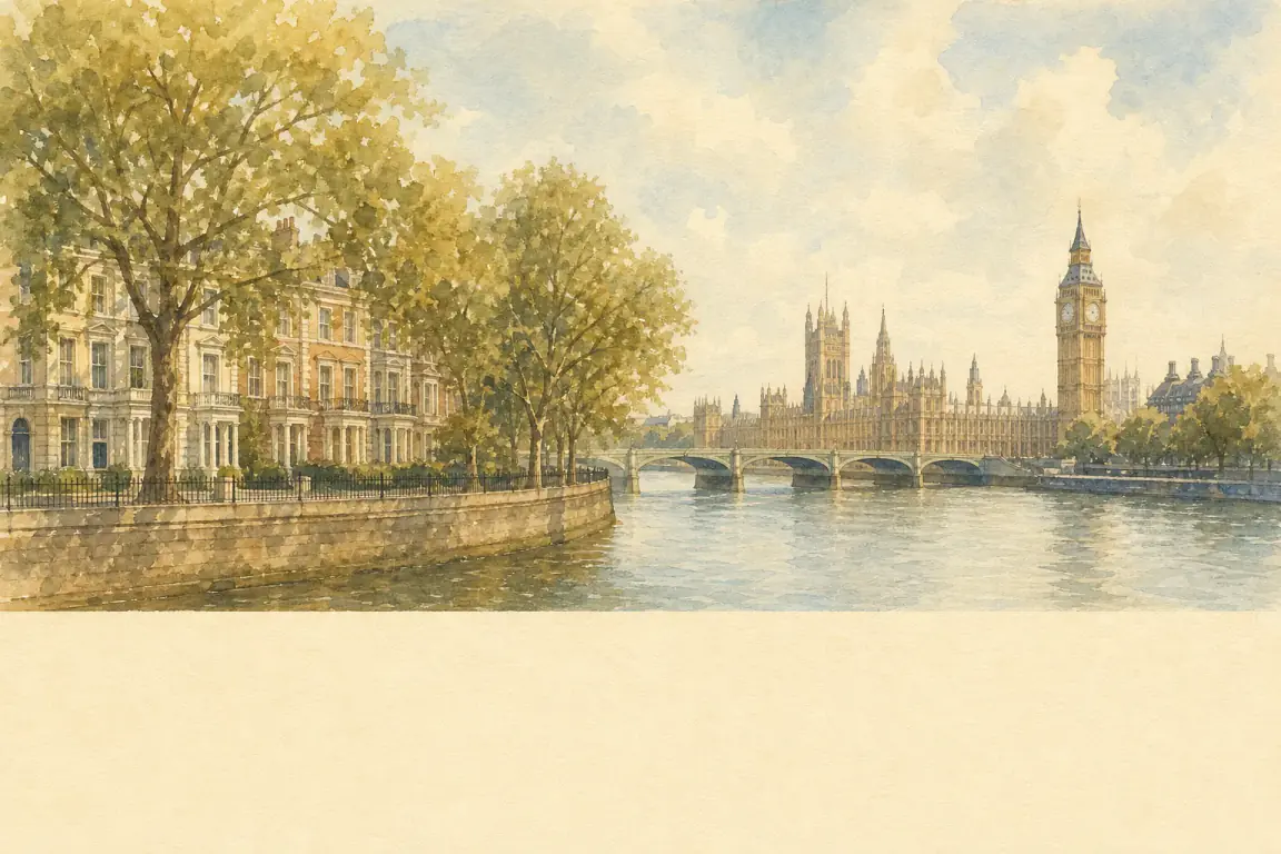 Watercolour illustration of London