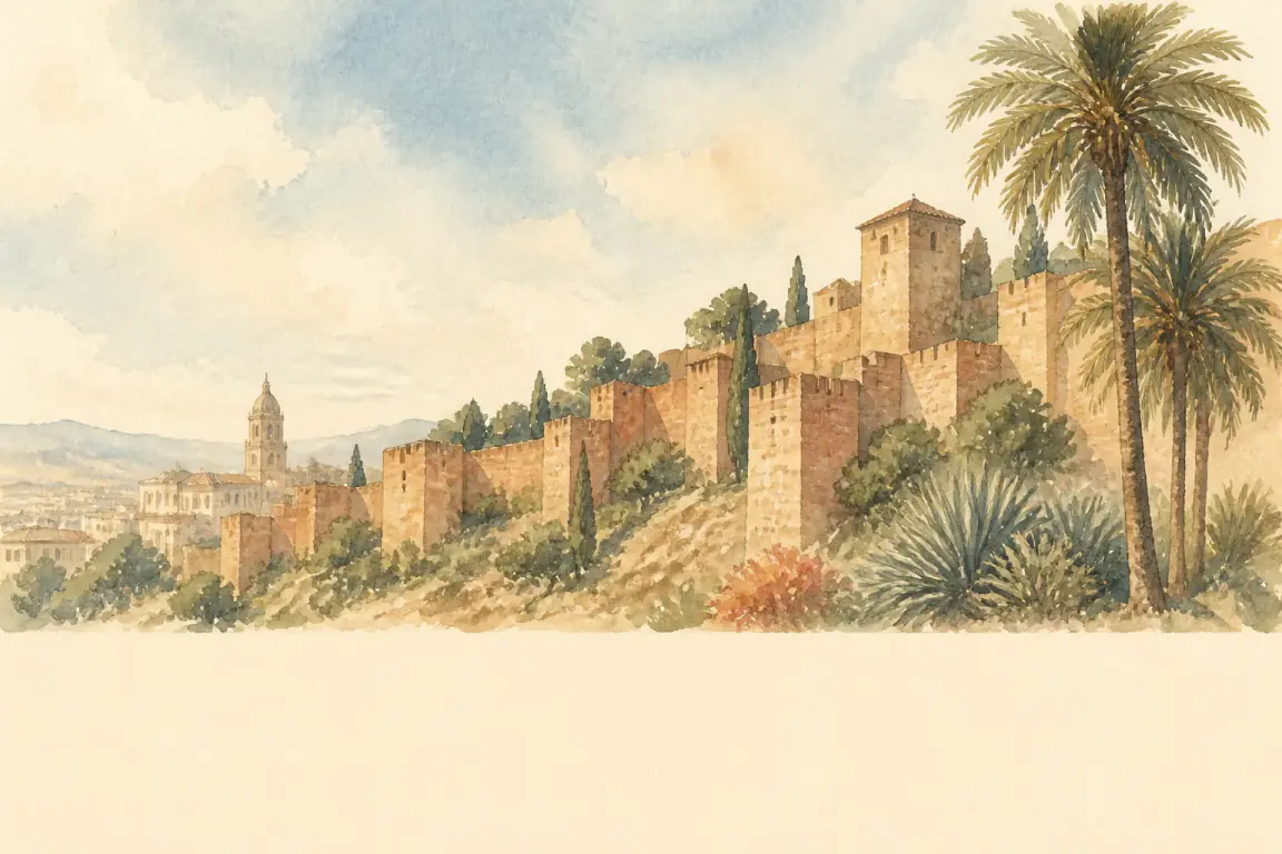 Watercolour illustration of Malaga