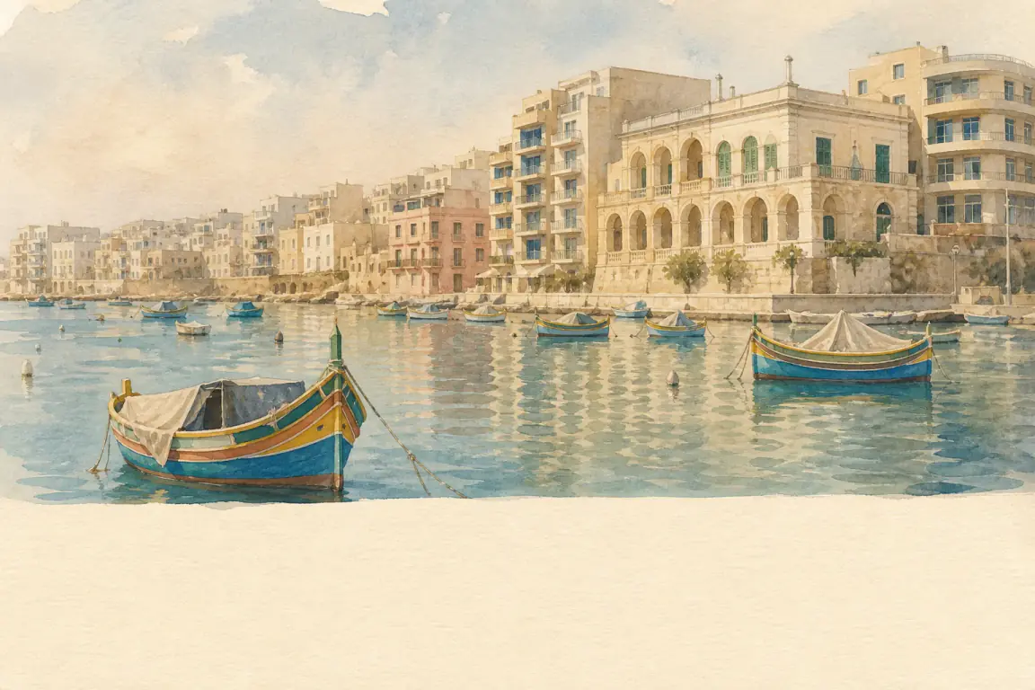 Watercolour illustration of St Julian's
